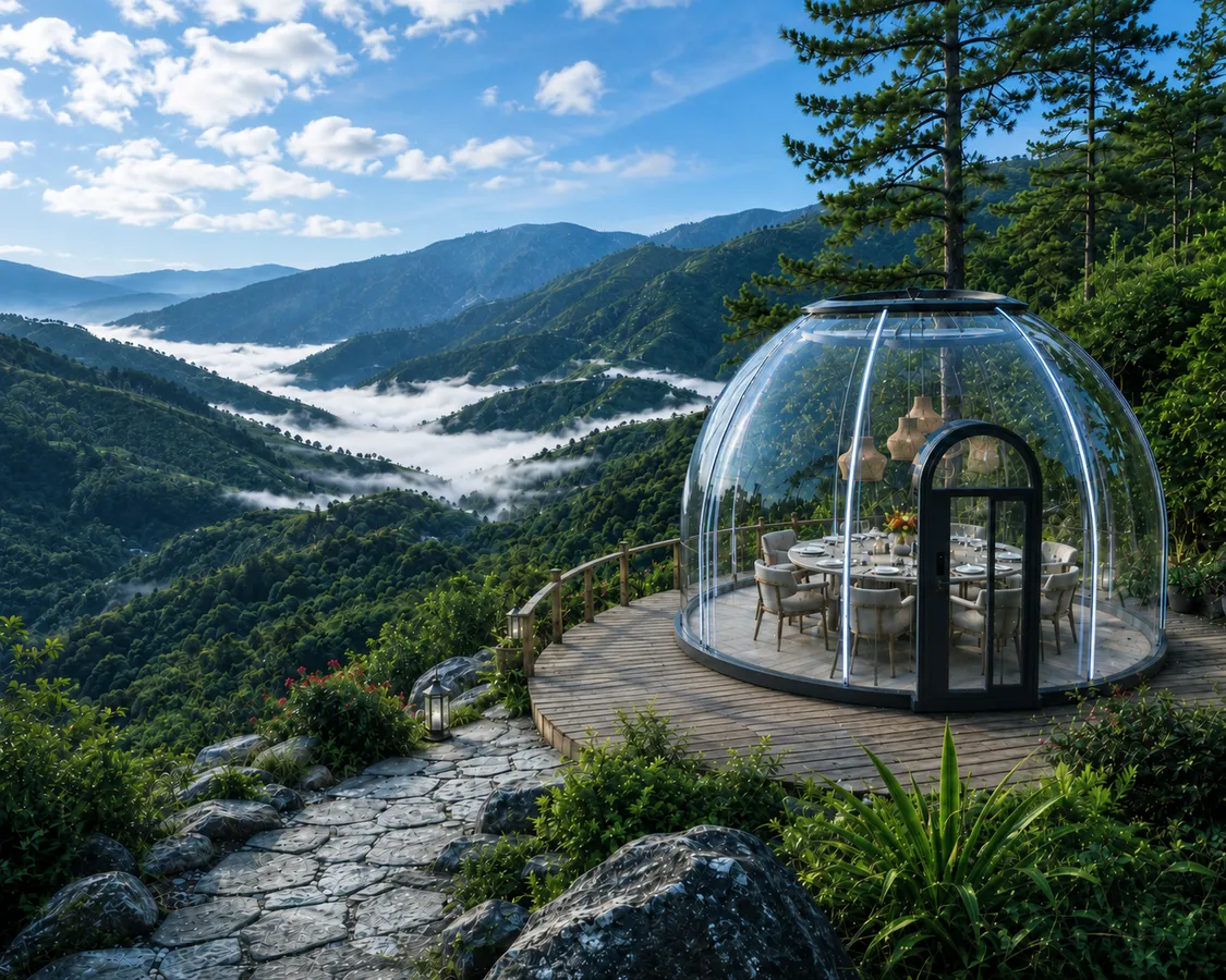 Haven bubble dome in the mountains