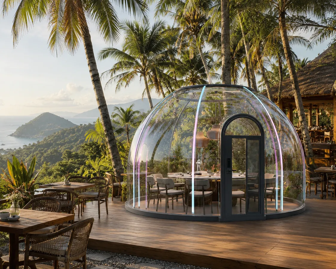 Haven bubble dome at a café