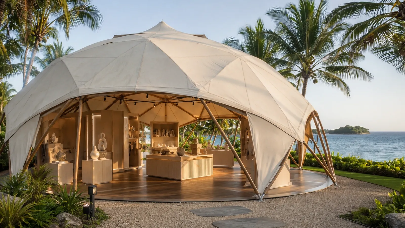 Lumi event dome as an exhibition dome