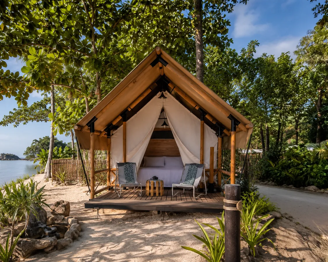 Terra glamping tent by the ocean
