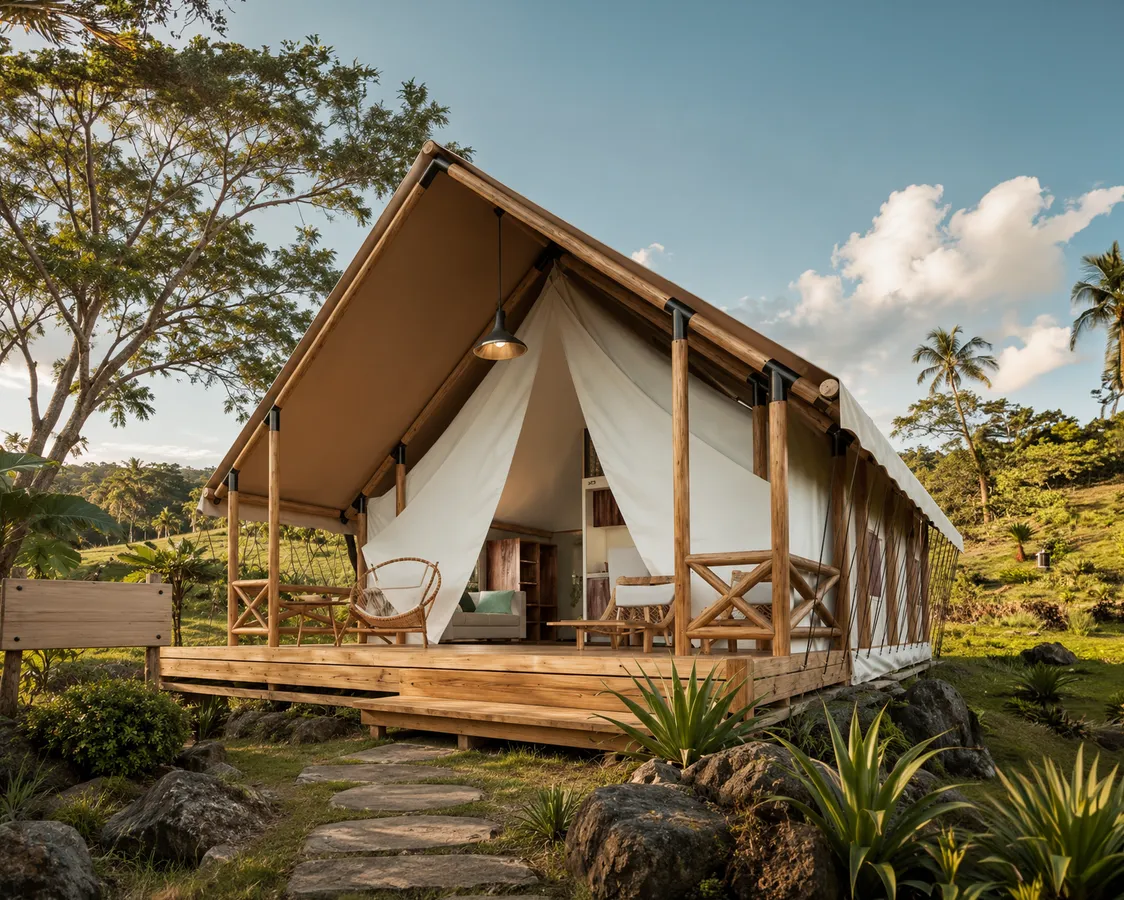 Terra glamping tent at a safari camp